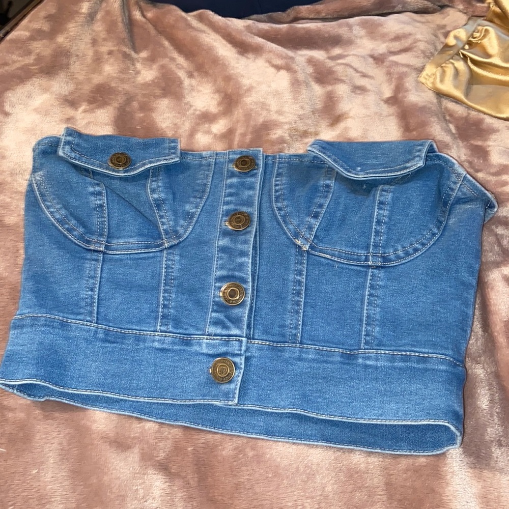 Blue Jean crop top💙